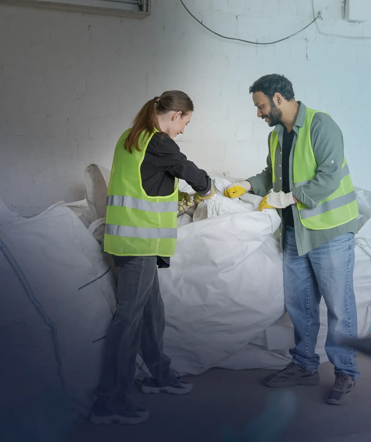 Bauhelfer unterstützen beim Verräumen von Baumaterialien und sorgen für Ordnung auf der Baustelle.