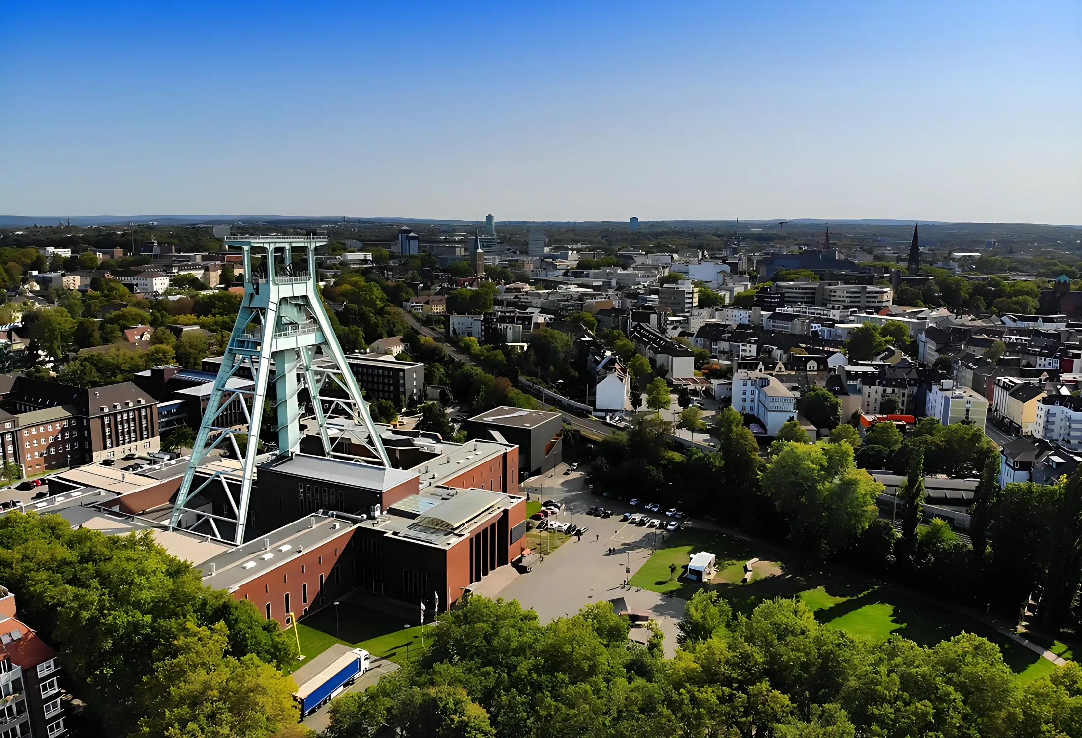 Stadtansicht von Bochum als Einzugsgebiet des Sicherheitsdienstes NRW mit Fokus auf gewerbliche Objekte.